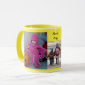 Geel personaliseer 3 FOTO-TEMPLATE Gift Coffee Mok (Voorkant links)