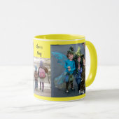 Geel personaliseer 3 FOTO-TEMPLATE Gift Coffee Mok (Voorkant rechts)