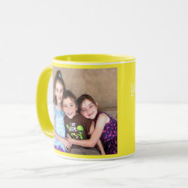 Geel personaliseer FOTO-TEMPLATE Gift Coffee-Mok Mok
