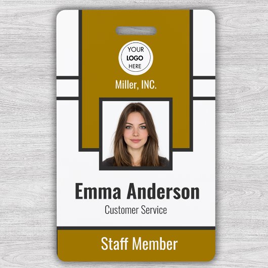 Geel | Personeelsfoto ID Bedrijfsbeveiliging Badge