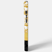 Geel - Persoonlijk Faux Rhinestone Damask iPhone Case-Mate iPhone Case (Achterkant / Links)