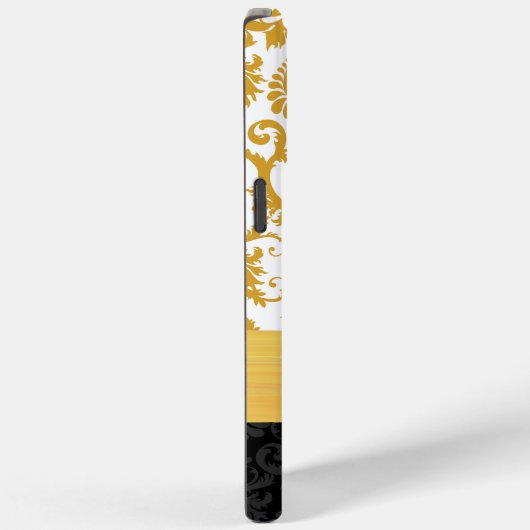 Geel - Persoonlijk Faux Rhinestone Damask iPhone Case-Mate iPhone Case (Achterkant / Rechts)