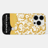 Geel - Persoonlijk Faux Rhinestone Damask iPhone Case-Mate iPhone Case (Achterkant (horizontaal))