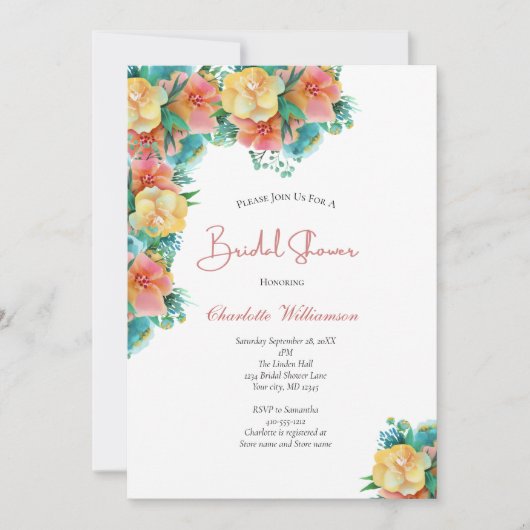 Geel perzik Roze groen Vrijgezellenfeest Kaart (Voorkant)