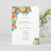 Geel perzik Roze groen Vrijgezellenfeest Kaart (Staand voorkant)