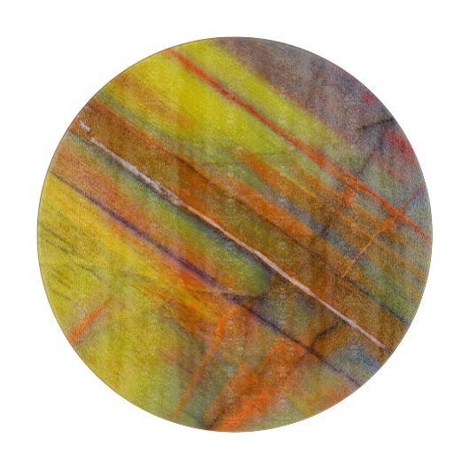 Geel Petrified Wood Snijplank (Voorkant)