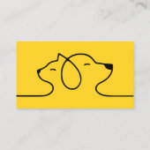 Geel Petsitter-hond en dierenarts katten-logo Visitekaartje (Achterkant)