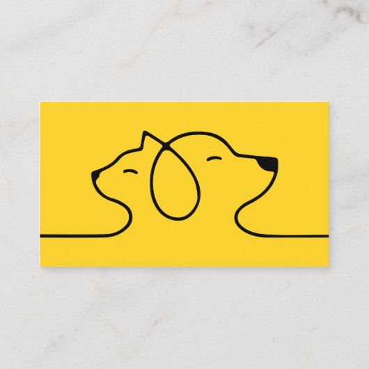 Geel Petsitter-hond en dierenarts katten-logo Visitekaartje (Achterkant)