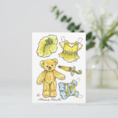 Geel petunia Teddy Bear Paper Briefkaart (Staand voorkant)