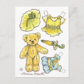 Geel petunia Teddy Bear Paper Briefkaart (Voorkant)
