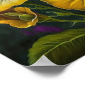 Geel Petunias Bloemenkunst Print Poster (Hoek)