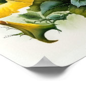 Geel Petunias Bloemenkunst Print Poster (Hoek)