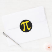Geel pi wiskundig symbool op zwarte stickers (Envelop)