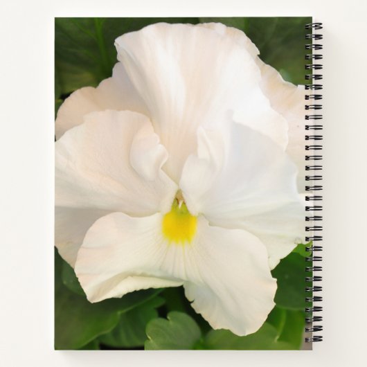 Geel pieken in witte Floral Notitieboek (Achterkant)