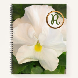Geel pieken in witte Floral Notitieboek