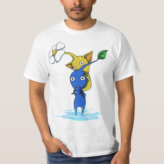 geel pikmin, blauw pikmin t-shirt (Voorkant)