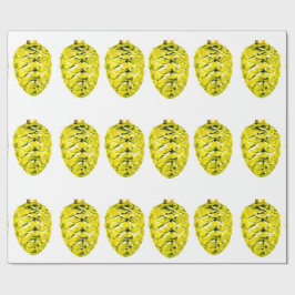 Geel Pinecones inpakpapier