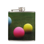 GEEL, PINK EN BLAUWE Golfvallen Heupfles (Voorkant)
