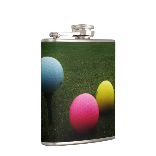 GEEL, PINK EN BLAUWE Golfvallen Heupfles (Rechts)