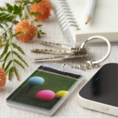 GEEL, PINK EN BLAUWE Golfvallen Sleutelhanger (Voorkant Rechts)