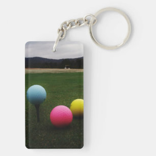 GEEL, PINK EN BLAUWE Golfvallen Sleutelhanger