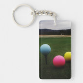 GEEL, PINK EN BLAUWE Golfvallen Sleutelhanger (Voorkant)