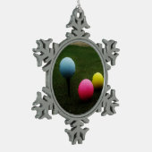 GEEL, PINK EN BLAUWE Golfvallen Tin Sneeuwvlok Ornament (Links)