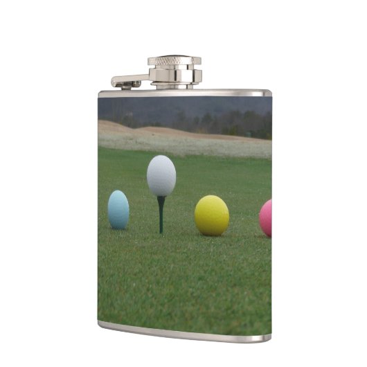 GEEL, PINK EN WITTE Golf Balls Heupfles (Links)