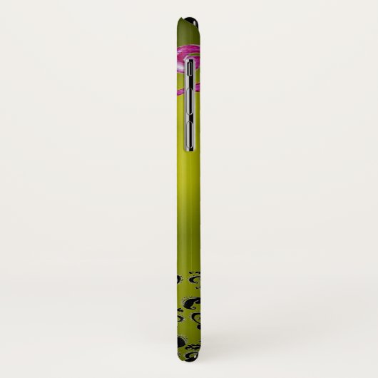 GEEL PINKSTROOMAFLORAAL ZWIRLS, BERRIE DAMASKMONOG Case-Mate iPhone CASE (Achterkant/links)