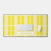 Geel Plakken Unieke Aangepaste Naam Kantoor Decor Bureaumat (Keyboard & Muis)