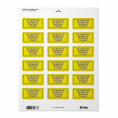 Geel Plastic Etiket sjabloon (Full Sheet)