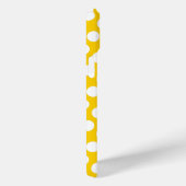 Geel pokadopatroon met grijze naam Case-Mate iPhone case (Achterkant / Rechts)