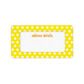 Geel pokadot etiket (Voorkant)