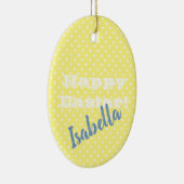 geel pokaDot HappyPasen Keramisch Ornament (Rechts)