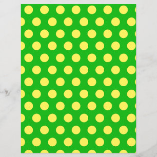 Geel Polka Dot Patroon op Heldergroen Scrapbook