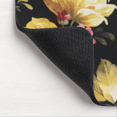 geel pony patroon op zwart muismat (Hoek)