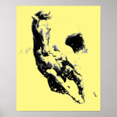 Geel Poster afdrukken van paardenkunstwerk (Voorkant)