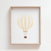 Geel Poster met Heete Luchtballon voor Kinderkamer