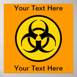 Geel Poster met het symbool voor het biogevaar