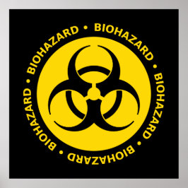 Geel Poster met het symbool voor het biogevaar