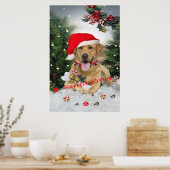 Geel Poster voor kerststaarten (Keuken)