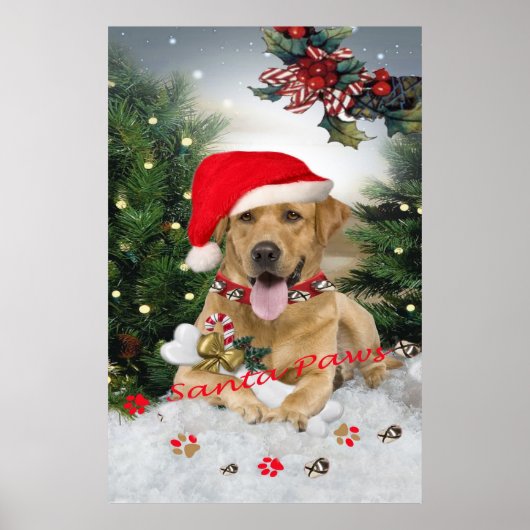 Geel Poster voor kerststaarten (Voorkant)