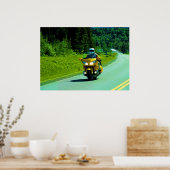 Geel Poster voor motorrijwielrennen (Keuken)