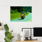 Geel Poster voor motorrijwielrennen (Thuiskantoor)