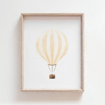 Geel Poster voor warme luchtballon<br><div class="desc">Deze geïllustreerde heteluchtballon is een mooie manier om je kinderkamer,  kinder kamer of een muur te versieren die een beetje liefde nodig heeft!</div>