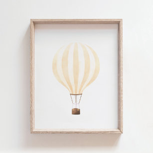 Geel Poster voor warme luchtballon