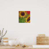 Geel Poster voor zonnebloemen (Keuken)