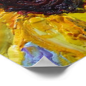 Geel Poster voor zonnebloempjes (Hoek)