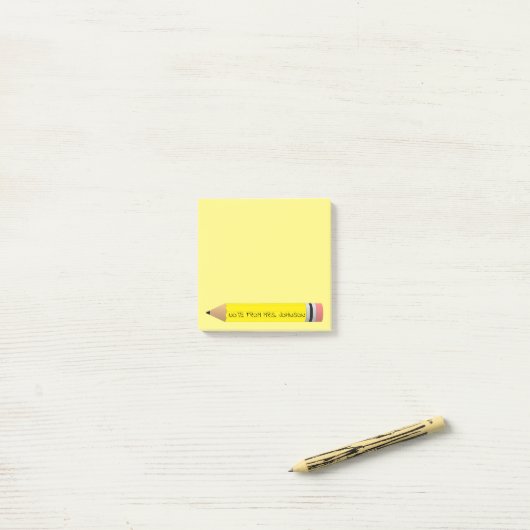 Geel potlood post-it® notes (Op bureau)