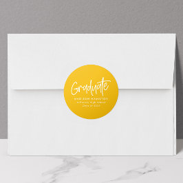 Geel | Preppy Script-Afstuderen Ronde Sticker